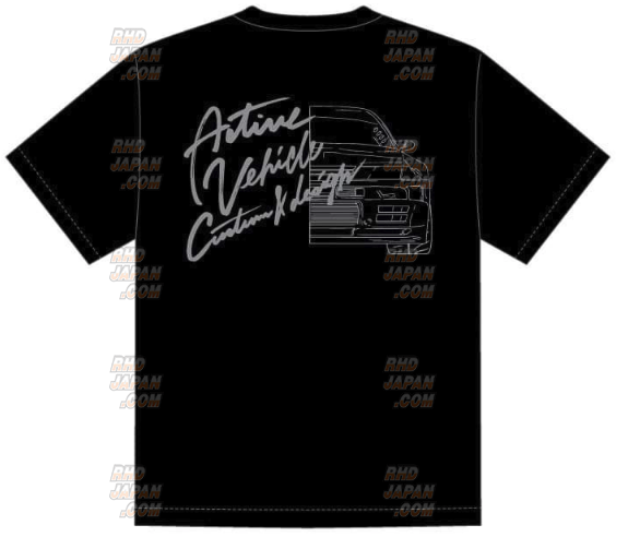 Garage Active BNR32 Front Active Vehicle Custom & Design T-Shirt Black - XL Size  